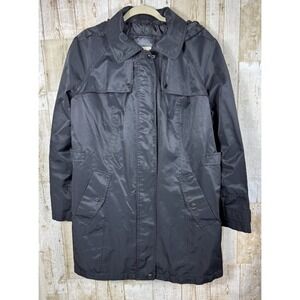 Covington Rain Coat Women 1X Black Hooded Waterproof‎ Jacket Lined RN 15099
